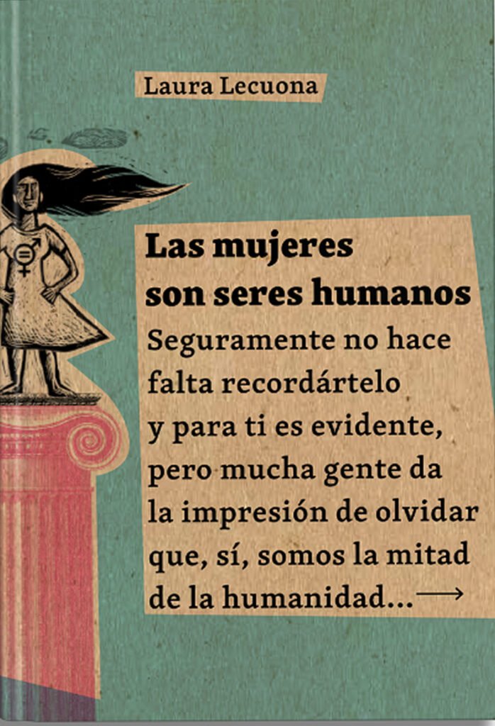 An image of the front cover of a short novel called "Las mujeres son seres humanos"
